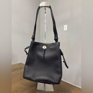 Kate Spade Marti Bucket Bag in Black Pebble Leather